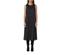 Ärmelloses Satinkleid mit diagonaler Ziernaht 44 schwarz 2173092.9999.44