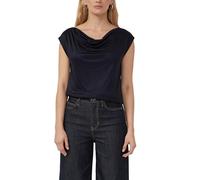 s.Oliver BLACK LABEL T-Shirt Wasserfall-Ausschnitt 100% Viskose Damen Blau Gr. 38