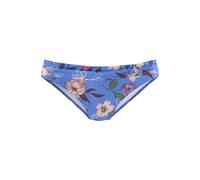Bikini-Hose S.OLIVER "Maya", Damen, Gr. 40, N-Gr, blau (blau, bedruckt), Polyamid, floral, Badehosen Bikini-Hose, mit floralem Design und Umschlagbund (12568817-40)