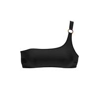 Bustier-Bikini-Top S.OLIVER "Rome", Damen, Gr. 38, Cup A/B, schwarz, Microfaser, Polyamid, unifarben, Bikini-Oberteile, mit One-Shoulder-Form (61136712-38) schwarz