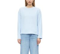 Sweatshirt S.OLIVER, Damen, Gr. 40, blau (blau haze), angeraute Sweatware, Obermaterial: 50% Baumwolle, 50% Polyester, relaxed fit taillenbedeckt, Rundhals, Sweatshirts Sweatshirt, Relaxed Fit mit übe