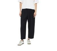 Bundfaltenhose S.OLIVER, Damen, Gr. 42, N-Gr, schwarz, Twill, Obermaterial: 75% Polyester, 21% Viskose, 4% Elasthan, bequem knöchellang, Hosen, Hohe Leibhöhe, Barrel Beinform, knöchellang (38518160-42