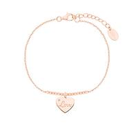 s.Oliver Armband 925 Sterling Silber Damen Armschmuck, mit Zirkonia synth., 16+3 cm, Roséfarben, Love, Kommt in Schmuck Geschenk Box, 2031419