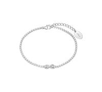 s.Oliver Armband Damen, Silber, 17+3 cm, Infinity, 2 mm, Zirkonia, Weiß, 1,9 mm, Silber 925, rhodiniert 2034964