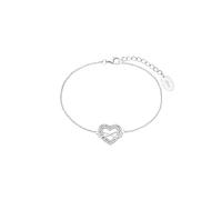 s.Oliver Armband 925 Sterling Silber Damen Armschmuck, mit Zirkonia synth., 17+3 cm, Silber, Infinity/Love, Kommt in Schmuck Geschenk Box, 2032844