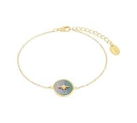s.Oliver Armband 925 Sterling Silber Damen Armschmuck, mit Zirkonia synth., Perlmutt, 17+3 cm, Weiß, Stern, Kommt in Schmuck Geschenk Box, 2036866