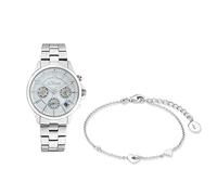 s.Oliver Armband 925 Sterling Silber Damen Armschmuck + Multifunktion Analog, mit Edelstahl Armband