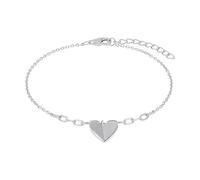 s.Oliver Armband Rundanker mit Herz – rhodiniertes 925er Silber Damen, mit Geschenkbox