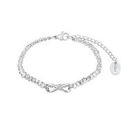 s.Oliver Armband 925 Sterling Silber/Edelstahl für Damen, Armschmuck, mit Zirkonia synth., Infinity, Kommt in Schmuck Geschenk Box