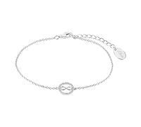 s.Oliver Armband 925 Sterling Silber/Edelstahl für Damen, Armschmuck, mit Zirkonia synth., Infinity, Kommt in Schmuck Geschenk Box