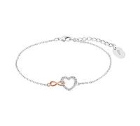 s.Oliver Armband 925 Sterling Silber/Edelstahl für Damen, Armschmuck, mit Zirkonia synth., Infinity, Kommt in Schmuck Geschenk Box