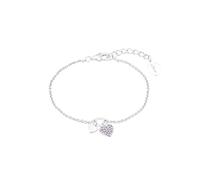 s.Oliver Armband 925 Sterling Silber Mädchen Kinder Armschmuck, mit Zirkonia synth., 14+2 cm, Silber, Herz, Kommt in Schmuck Geschenk Box, 2036453