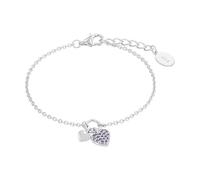s.Oliver Armband 925 Sterling Silber Mädchen Kinder Armschmuck, mit Zirkonia synth., 14+2 cm, Silber, Herz, Kommt in Schmuck Geschenk Box, 2036453