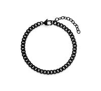 s.Oliver Herren Bracelet - Armband aus mattiertem Edelstahl - IP Schwarz - Panzerkette verstellbar bis 22 cm - wasserfest & hautfreundlich