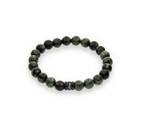 s.Oliver Herren Bracelet - Armband in Beadsoptik - IP Grün - Textilband verstellbar bis 22 cm - wasserfest & hautfreundlich