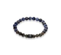 s.Oliver Armband Jungen - Armband aus Beads - Blau/Grau -17 cm - wasserfest & hautfreundlich