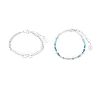 s.Oliver Armband Edelstahl Damen Armschmuck & Armband Edelstahl Damen Armschmuck, mit Glasperle, 16+4 cm, Blau, Kommt in Schmuck Geschenk Box, 2031478