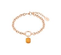 s.Oliver Armband Edelstahl Damen Armschmuck, mit Aventurin, 17+3 cm, Roségold, Kommt in Schmuck Geschenk Box, 2037971
