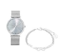 s.Oliver Armband Edelstahl Damen Armschmuck, mit Glas, 16+4 cm, Grau Armbanduhr Damen Quarzuhr Analog, mit Edelstahl Armband, Silber, 3 bar Wasserdicht