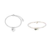 s.Oliver Armband Edelstahl Damen Armschmuck, mit Kristall, 17+3 cm & Fossil Armband Für Frauen Wellness, Innenlänge:165mm Rosa Halbedelstein Armband, JA6922710