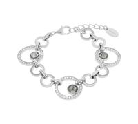 s.Oliver Armband Edelstahl Damen Armschmuck, mit Kristall, 17+3 cm, Silber, Kommt in Schmuck Geschenk Box, 2024268