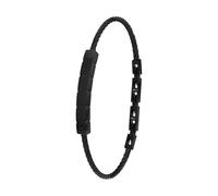 s.Oliver Armband Edelstahl Herren Armschmuck, 17+1,5+1,5 cm, Schwarz, Kommt in Schmuck Geschenk Box, 2036848
