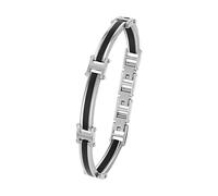 s.Oliver Armband Edelstahl Herren 2035798 – 18,5+1,5+1,5 cm, Silber, mit Geschenkbox
