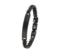 s.Oliver Armband Edelstahl Herren Armschmuck, 21+1,5 cm, Schwarz, Kommt in Schmuck Geschenk Box, 2032547