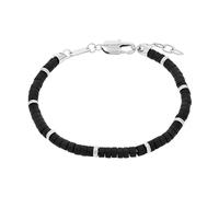 Armband S.OLIVER "2033927" Armbänder Gr. Edelstahl, schwarz (edelstahlfarben, schwarz, schwarz) Herren Hochzeitsmode mit Achat (68860332-0)