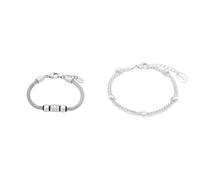 s.Oliver Armband Edelstahl Kautschuk Damen Armschmuck & Armband Edelstahl Damen Armschmuck, 16+4 cm, Silber, Kommt in Schmuck Geschenk Box, 2022713