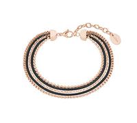 s.Oliver Armband Edelstahl Leder Damen Armschmuck, 16+4 cm, Roséfarben, Kommt in Schmuck Geschenk Box, 2026187