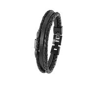 s.Oliver Armband Edelstahl/Leder für Herren, Armschmuck, Kommt in Schmuck Geschenk Box