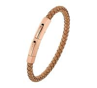 s.Oliver Armband für Herren, Leder braun Edelstahl