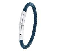 s.Oliver Armband Edelstahl Leder Herren Armschmuck, 22 cm, Blau, Kommt in Schmuck Geschenk Box, 2031554