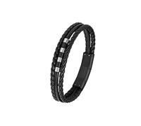 s.Oliver Jungen-Armband 2018842 Edelstahl Silber/Schwarz 18 cm