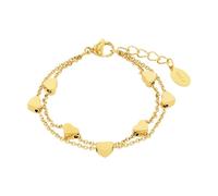 Armband S.OLIVER JUNIOR "Herzen, 2036451" Armbänder Gr. Edelstahl, gelb (gelbgoldfarben) Mädchen Mädchenschmuck Edelstahl (82981445-0)