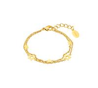 Armband S.OLIVER JUNIOR "Sterne, 2036452" Armbänder Gr. Edelstahl, gelb (gelbgoldfarben) Mädchen Mädchenschmuck Edelstahl (88279411-0)