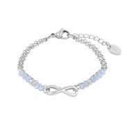 s.Oliver Mädchen Armband Infinity 2039720 Edelstahl mit Glasperlen hellblau