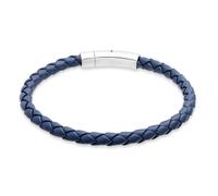 s.Oliver Herren Bracelet - Armband aus Echtleder - IP Blau - 22 cm - wasserfest & hautfreundlich