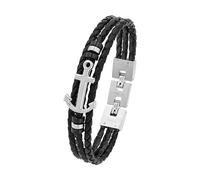 s.Oliver Lederarmband für Herren, Edelstahl, Anker Herrenschmuck Armband Weiss Produkte (1.0 pieces)