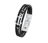s.Oliver Lederarmband für Herren, Edelstahl, Anker Herrenschmuck Armband Weiss Produkte (1.0 pieces)