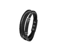 s.Oliver 2026001 Herren Armband Edelstahl Silber schwarz 21,5 cm