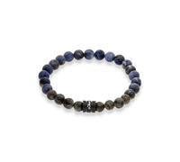 s.Oliver Armband Jungen - Armband aus Beads - Blau/Grau -17 cm - wasserfest & hautfreundlich
