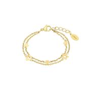 Armband S.OLIVER JUNIOR "Sterne, 2036452" Armbänder Gr. Edelstahl, gelb (gelbgoldfarben) Mädchen Mädchenschmuck Edelstahl (88279411-0)