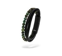 Armband S.OLIVER, grün (schwarz), Armbänder, Herren, 22cm, Leder Materialmix, Leder, Materialmix, Armband (58531144-0) schwarz