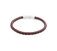 s.Oliver Herren Bracelet - Armband aus Echtleder - IP Braun - 22 cm - wasserfest & hautfreundlich