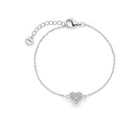 s.Oliver Armband Heart – 925er Sterlingsilber poliert, silber/rosa, wasserfest, verstellbar 13,5 cm