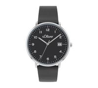 s.Oliver Armbanduhr Damen Quarzuhr Analog, mit Apfelleder Armband, Silber, 5 bar Wasserdicht, Kommt in Uhren Geschenk Box, 2038593