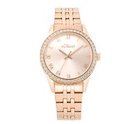 s.Oliver Armbanduhr Damen Quarzuhr Analog, mit Edelstahl Armband, Roséfarben, 5 bar Wasserdicht, Kommt in Uhren Geschenk Box, 2035435