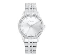 s.Oliver Armbanduhr Damen Quarzuhr Analog, mit Edelstahl Armband, Silber, 5 bar Wasserdicht, Kommt in Uhren Geschenk Box, 2035427